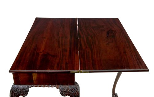 19TH CENTURY CHIPPENDALE REVIVAL CARVED GAMES TABLE - ADDITIONAL PHOTO 6