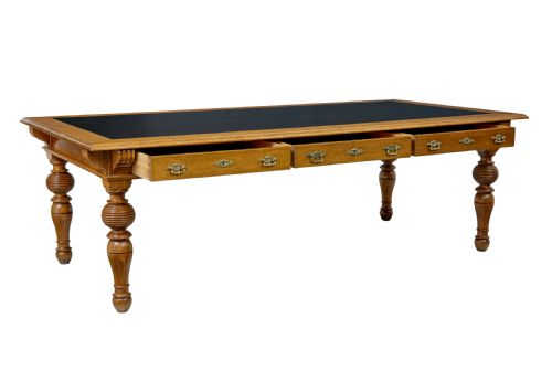 fig 1. LARGE 19TH CENTURY CARVED OAK LIBRARY TABLE