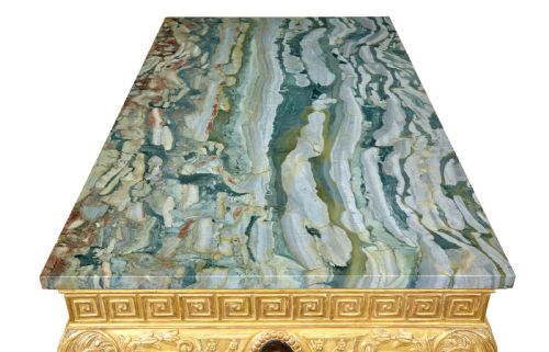 19TH CENTURY GEORGE II INFLUENCED MARBLE TOP CENTER TABLE - ADDITIONAL PHOTO 7