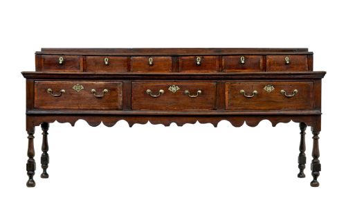 fig 1. GEORGIAN 18TH CENTURY OAK DRESSER BASE AND SPICE DRAWERS