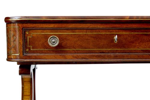 19TH CENTURY REGENCY BRASS INLAID WRITING DESK - ADDITIONAL PHOTO 5