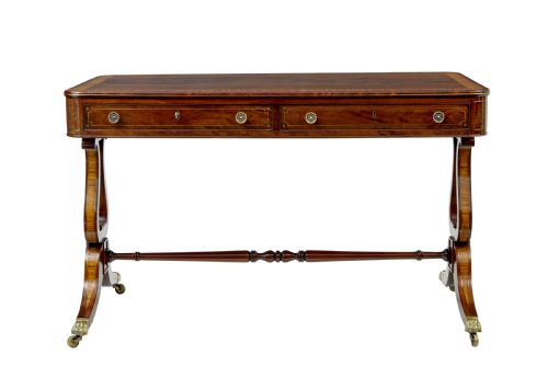 19TH CENTURY REGENCY BRASS INLAID WRITING DESK - ADDITIONAL PHOTO 7