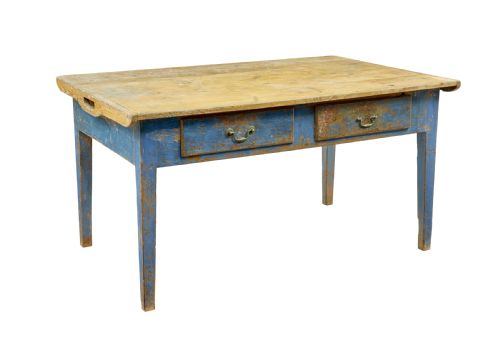 19TH CENTURY SCANDINAVIAN PAINTED PINE BAKERS TABLE - ADDITIONAL PHOTO 1
