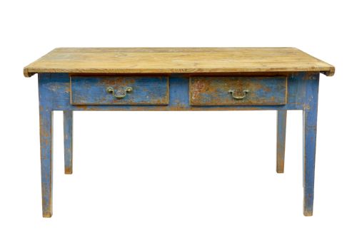 19TH CENTURY SCANDINAVIAN PAINTED PINE BAKERS TABLE - ADDITIONAL PHOTO 2