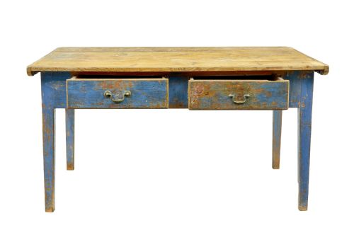 19TH CENTURY SCANDINAVIAN PAINTED PINE BAKERS TABLE - ADDITIONAL PHOTO 3