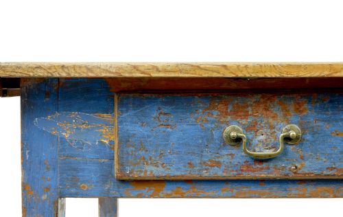 19TH CENTURY SCANDINAVIAN PAINTED PINE BAKERS TABLE - ADDITIONAL PHOTO 10