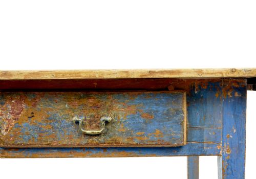 19TH CENTURY SCANDINAVIAN PAINTED PINE BAKERS TABLE - ADDITIONAL PHOTO 11