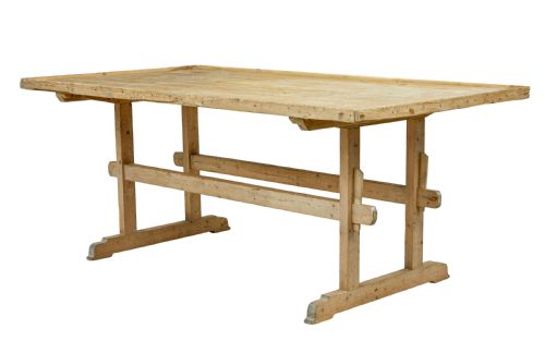19TH CENTURY SWEDISH PINE TRESTLE BAKERS TABLE - ADDITIONAL PHOTO 1