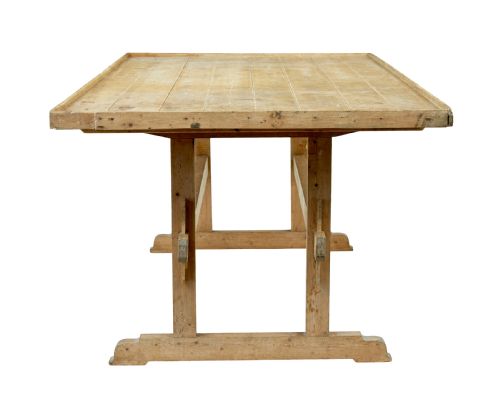19TH CENTURY SWEDISH PINE TRESTLE BAKERS TABLE - ADDITIONAL PHOTO 2