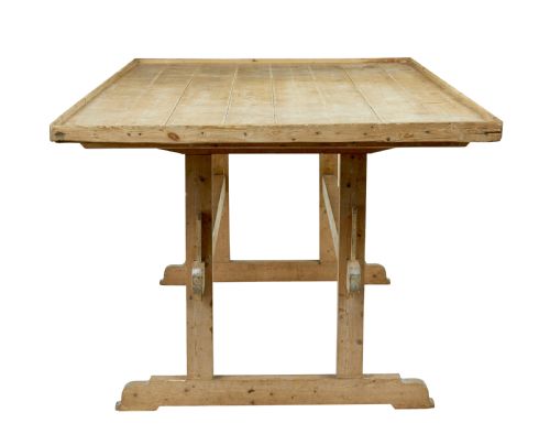 19TH CENTURY SWEDISH PINE TRESTLE BAKERS TABLE - ADDITIONAL PHOTO 3
