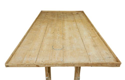 19TH CENTURY SWEDISH PINE TRESTLE BAKERS TABLE - ADDITIONAL PHOTO 5