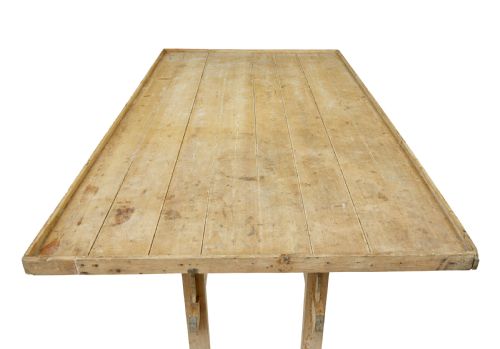 19TH CENTURY SWEDISH PINE TRESTLE BAKERS TABLE - ADDITIONAL PHOTO 6