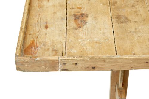 19TH CENTURY SWEDISH PINE TRESTLE BAKERS TABLE - ADDITIONAL PHOTO 7