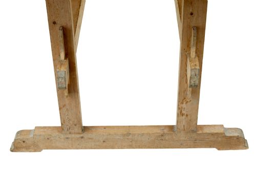 19TH CENTURY SWEDISH PINE TRESTLE BAKERS TABLE - ADDITIONAL PHOTO 8