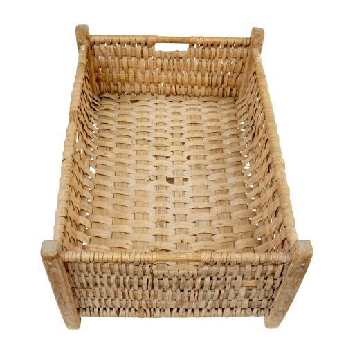 LATE 19TH CENTURY HAND WOVEN SWEDISH PINE BASKET - ADDITIONAL PHOTO 1