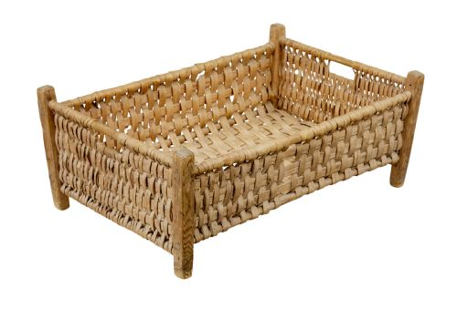 LATE 19TH CENTURY HAND WOVEN SWEDISH PINE BASKET - ADDITIONAL PHOTO 3