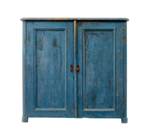 EARLY 19TH CENTURY RUSTIC PAINTED SCANDINAVIAN CUPBOARD - ADDITIONAL PHOTO 5