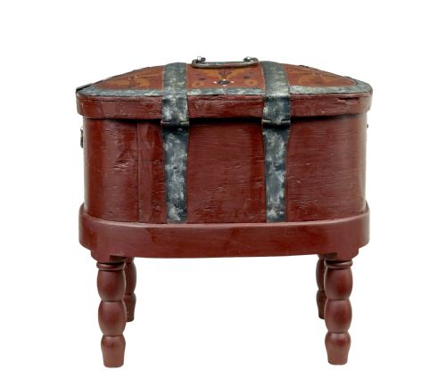 TRADITIONAL 19TH CENTURY SWEDISH SHAPED BOX ON STAND - ADDITIONAL PHOTO 4