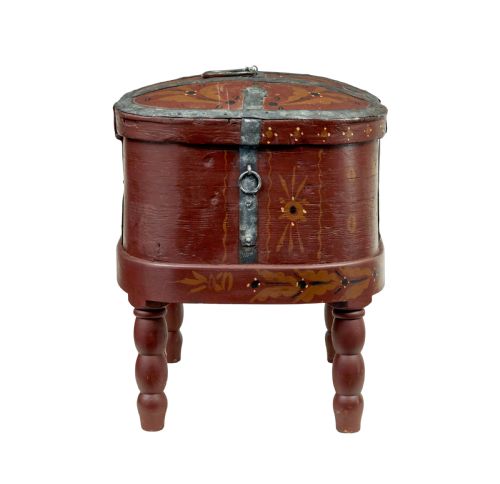 TRADITIONAL 19TH CENTURY SWEDISH SHAPED BOX ON STAND - ADDITIONAL PHOTO 5