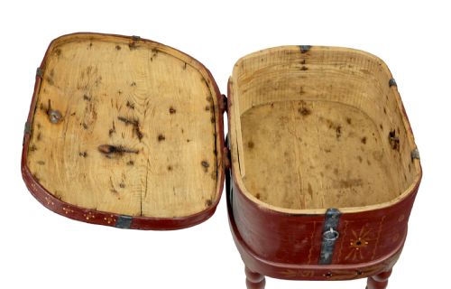 TRADITIONAL 19TH CENTURY SWEDISH SHAPED BOX ON STAND - ADDITIONAL PHOTO 7