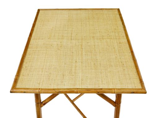 EARLY 20TH CENTURY BAMBOO AND HESIAN SIDE TABLE - ADDITIONAL PHOTO 1