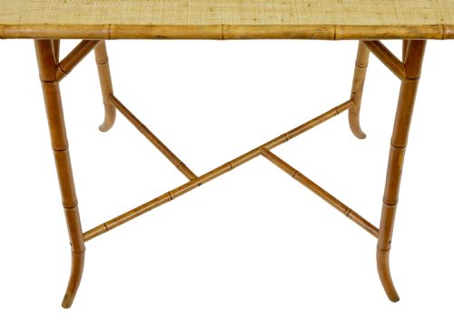 EARLY 20TH CENTURY BAMBOO AND HESIAN SIDE TABLE - ADDITIONAL PHOTO 4