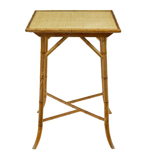 EARLY 20TH CENTURY BAMBOO AND HESIAN SIDE TABLE - ADDITIONAL PHOTO 6
