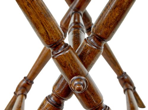 19TH CENTURY SOLID OAK GOTHIC REVIVAL BUTLERS TRAY ON STAND - ADDITIONAL PHOTO 8