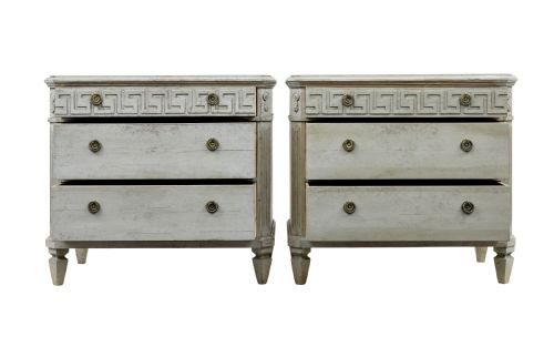 PAIR OF 19TH CENTURY PAINTED SWEDISH CHEST OF DRAWERS - ADDITIONAL PHOTO 1