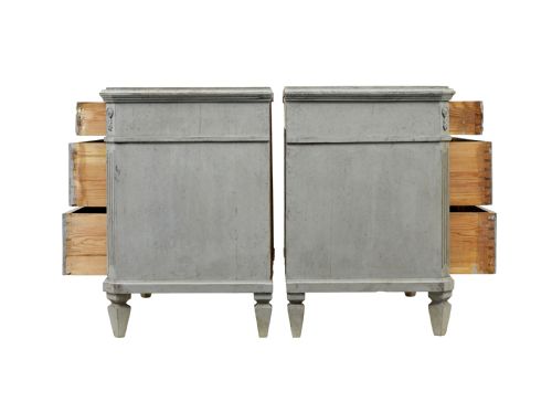 PAIR OF 19TH CENTURY PAINTED SWEDISH CHEST OF DRAWERS - ADDITIONAL PHOTO 2