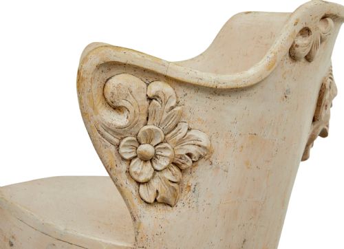 19TH CENTURY GOTHIC REVIVAL PAINTED DUG OUT CHAIR - ADDITIONAL PHOTO 3