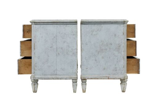 PAIR OF PAINTED 19TH CENTURY SWEDISH CHEST OF DRAWERS - ADDITIONAL PHOTO 2