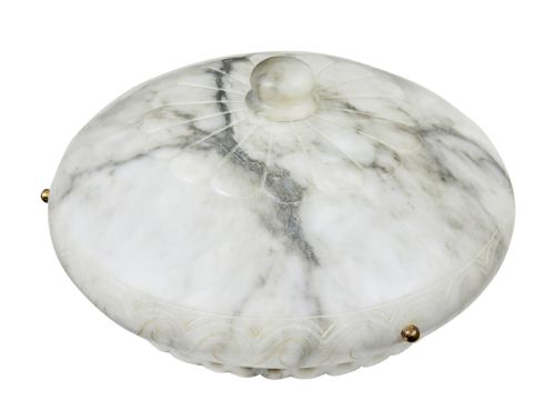 HAND CARVED ALABASTER ART DECO CEILING LIGHT - ADDITIONAL PHOTO 6