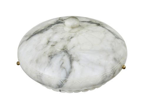 HAND CARVED ALABASTER ART DECO CEILING LIGHT - ADDITIONAL PHOTO 7