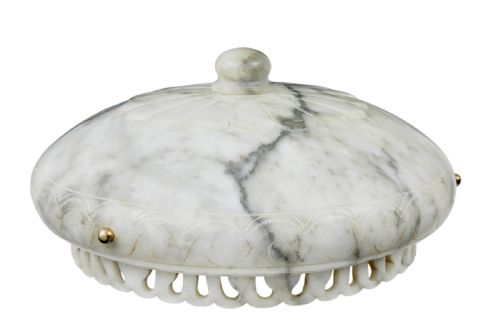 HAND CARVED ALABASTER ART DECO CEILING LIGHT - ADDITIONAL PHOTO 10