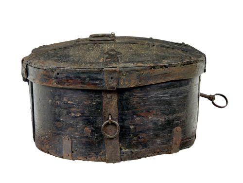 MID 19TH CENTURY SWEDISH PAINTED PINE STRONG BOX - ADDITIONAL PHOTO 3