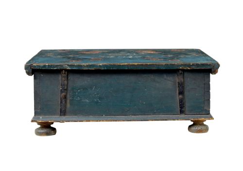 19TH CENTURY HAND PAINTED PINE STORAGE BOX - ADDITIONAL PHOTO 3