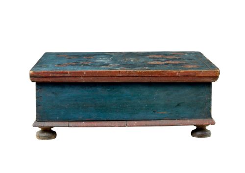 19TH CENTURY HAND PAINTED PINE STORAGE BOX - ADDITIONAL PHOTO 4