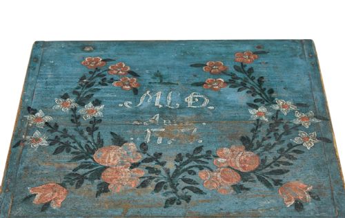 19TH CENTURY HAND PAINTED PINE STORAGE BOX - ADDITIONAL PHOTO 6