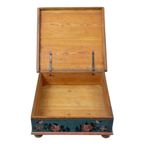 19TH CENTURY HAND PAINTED PINE STORAGE BOX - ADDITIONAL PHOTO 7