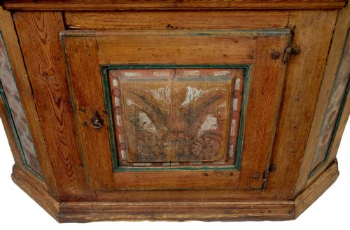 EARLY 19TH CENTURY HAND PAINTED SWEDISH FOLK ART CUPBOARD - ADDITIONAL PHOTO 12
