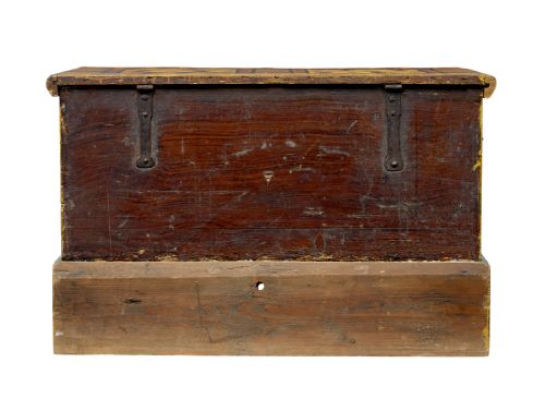 19TH CENTURY ALPINE REGION HAND PAINTED MARRIAGE CHEST - ADDITIONAL PHOTO 7