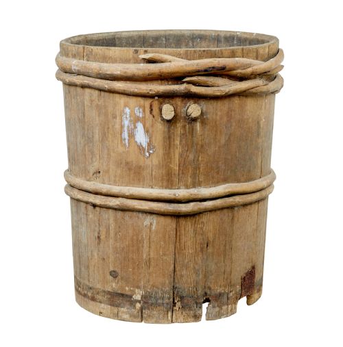 19TH CENTURY RUSTIC SWEDISH PINE BARREL - ADDITIONAL PHOTO 2
