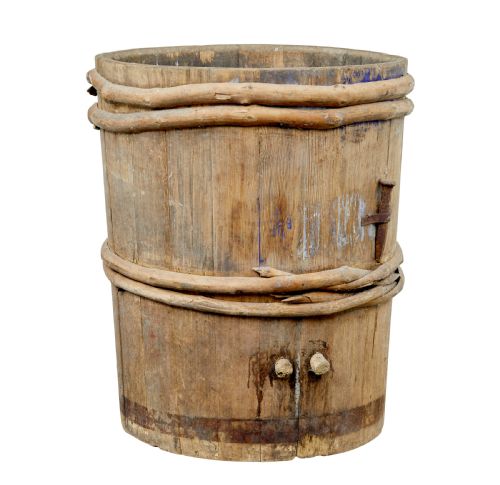 19TH CENTURY RUSTIC SWEDISH PINE BARREL - ADDITIONAL PHOTO 4