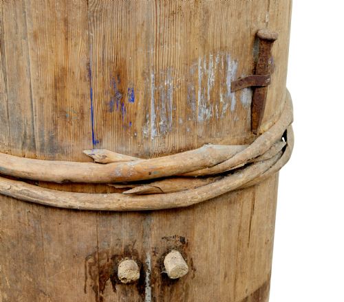 19TH CENTURY RUSTIC SWEDISH PINE BARREL - ADDITIONAL PHOTO 5