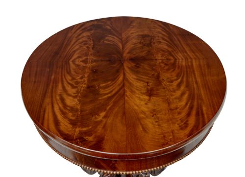 19TH CENTURY SCANDINAVIAN HAND CARVED OVAL CENTER TABLE - ADDITIONAL PHOTO 7