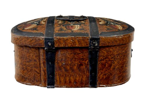 19TH CENTURY SCANDINAVIAN FOLK ART HAND PAINTED BOX - ADDITIONAL PHOTO 4