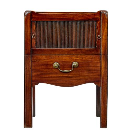 19TH CENTURY GEORGIAN TAMBOUR BEDSIDE TABLE - ADDITIONAL PHOTO 2