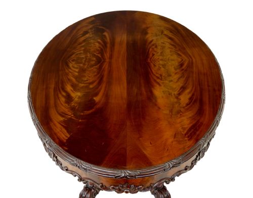 19TH CENTURY HAND CARVED OVAL CENTER TABLE - ADDITIONAL PHOTO 1