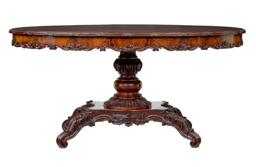 19TH CENTURY HAND CARVED OVAL CENTER TABLE - ADDITIONAL PHOTO 10